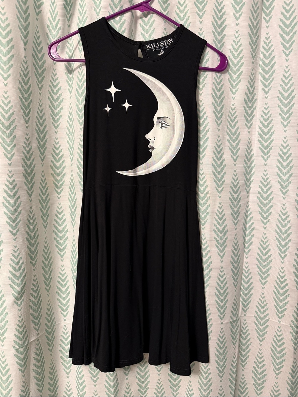 Killstar Black Moon & Stars Sleeveless Skater Dress